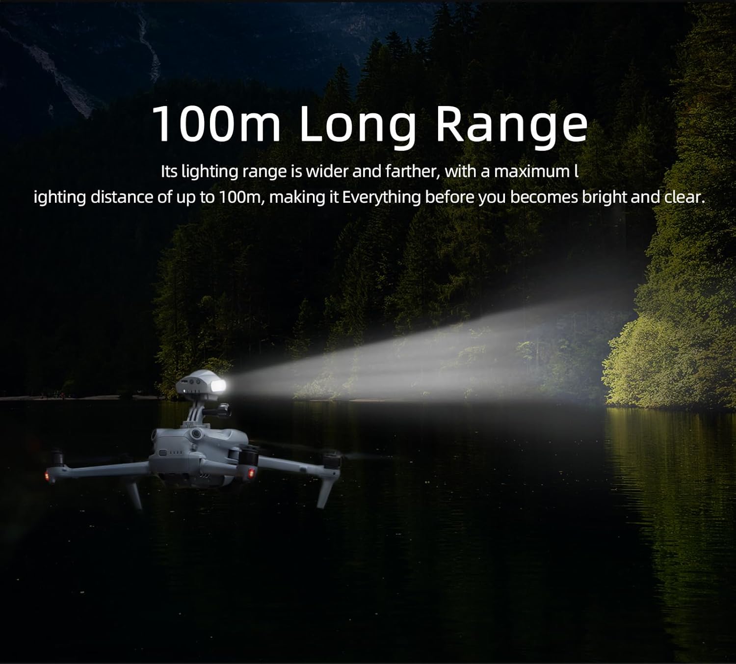 Drone Searchlight Strobe Light for DJI FPV Drone Night Navigation Flight Light Lamp Headlight Mount with Top Carry Extension Bracket Adapter Clamp Holder Drone Anti-Collision Accessories