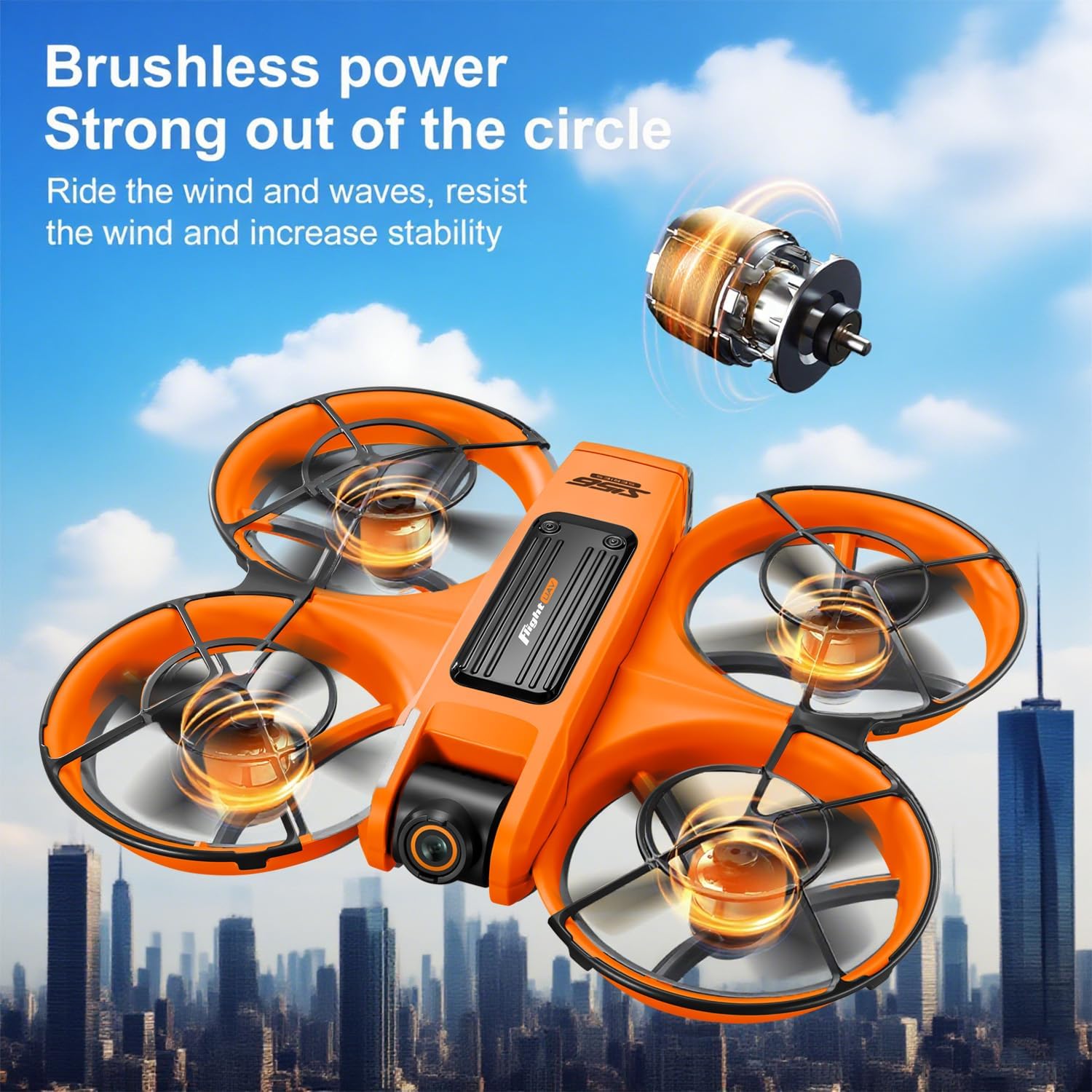 UAVRIAO Drone with 4.5 HD Screen Remote, 2K Dual Camera Quadcopter, Brushless Motors, 360¡ã protective cover£¬ Auto Hover, 30 Min Flight (2 Battery), WiFi FPV, Follow Me, 3D Flip, Headless Mode - Great Gift for Adults,