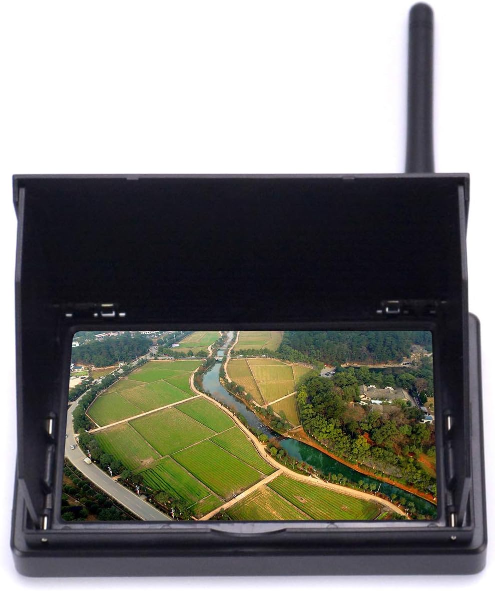 Readytosky 4.3 FPV Monitor 48CH 480 x 272 LCD Reciever Monitor Auto Search with OSD Built-in Battery+Sunshade Hood for FPV Drone Quadcopter