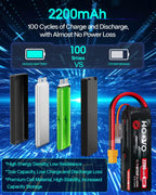 HOOVO 3S 11.1V 2200mAh 50C Lipo Battery with XT60 Connector for RC Helicopter Airplane Quadcopter UAV Drone FPV (2 Pack)
