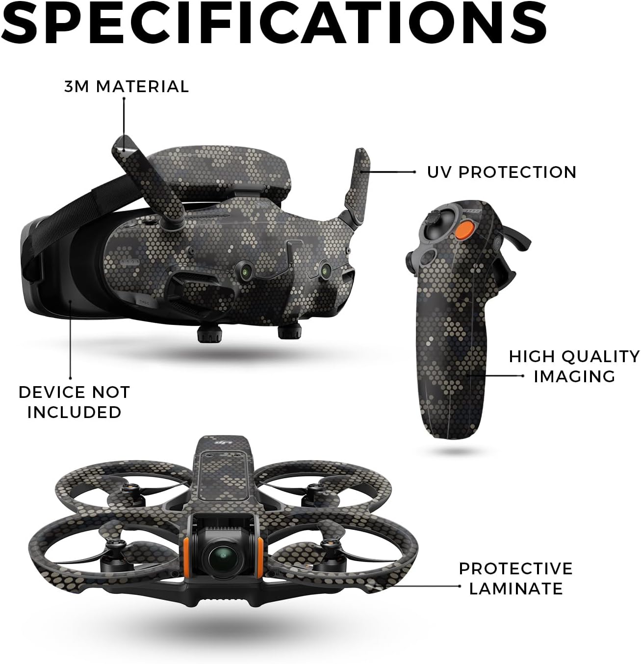 Drone Skin Compatible with DJI Avata 2 Bundle (2024) - Camo Dots - Premium 3M Vinyl Protective Wrap Decal Cover - Easy to Apply | Crafted in The USA by MightySkins