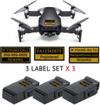 Mavic Air - FAA Drone Identification Bundle - Labels (3 Sets of 3) + FAA UAS Registration ID Card for Hobbyist Pilots + Lanyard and ID Card Holder - Onyx Black Shown
