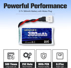 URGENEX 5PCS 3.7V 380mAh Drone Battery 25C 1S Lipo Battery with 5in1 Charger for SYMA Q11 AT-96 TR-C385 TR-P51 TR-F22 H99W H31 H6C H98 Holy Stone HS170G HS170 HS170C HS230 Drone Quadcopter Aircraft