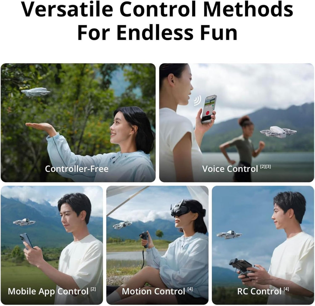 DJI Neo, Mini Drone with 4K UHD Camera for Adults, 135g Self Flying Drone that Follows You, Palm Takeoff, Subject Tracking, QuickShots, Stabilized Video, Built-In Propeller Guard (Controller-Free)