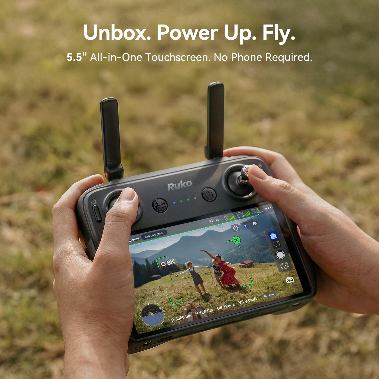 Ruko U11MINI 4K (RC3), Professional 8K Drone with 5.5 Touchcreen, Drones with camera for Adults 4K Video, 3-Axis Gimbal, 20000ft FPV Transmission, Under 249g FAA Exempt, Beginner (64-Min Flight)
