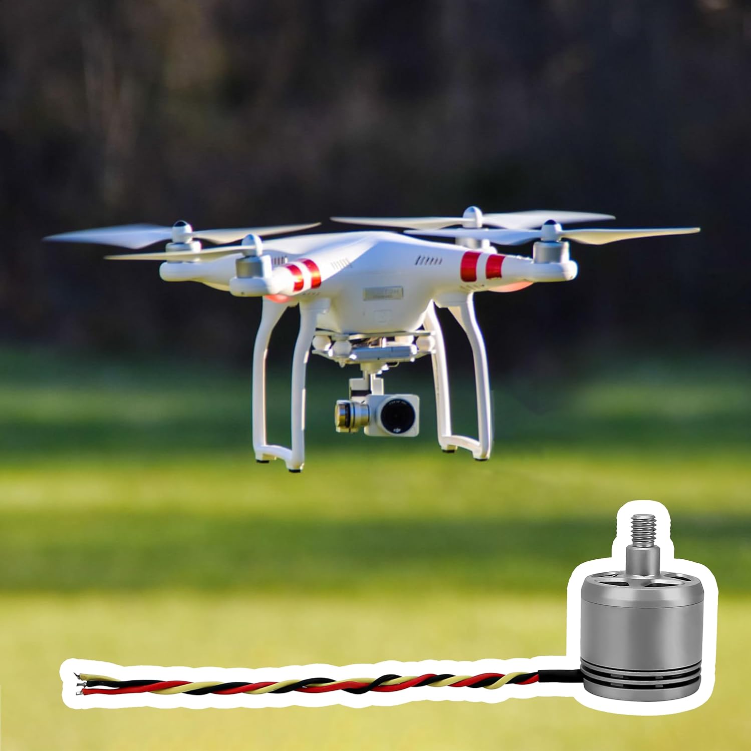 4PCS Brushless Motor 2312A (2CW and 2CCW) 800KV Replacement Drone Accessories for DJI Original Phantom 3 Brushless Motor for Multi-axis Aircraft DIY Replaceable (Used)