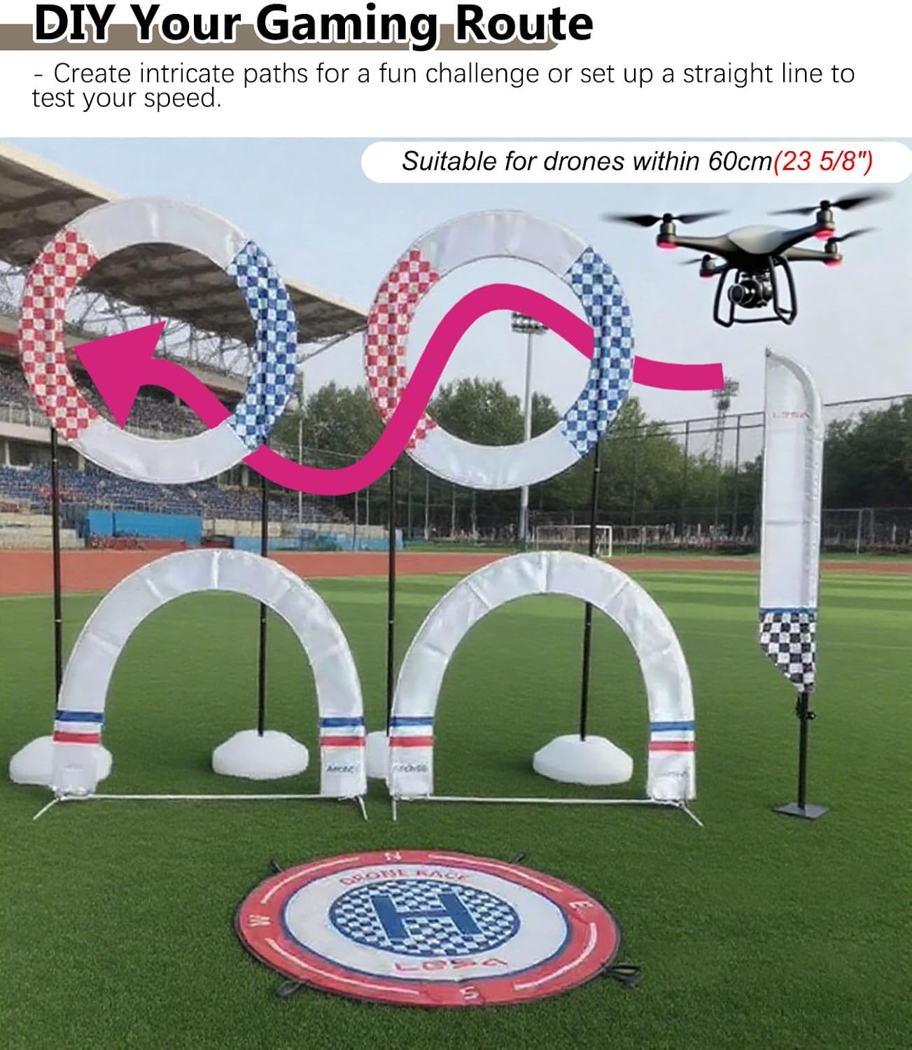 Drone Obstacle Course Gates Kit, Rc FPV Racing Training Set, Indoor/Outdoor Racing Drone Obstacle Hoop, Model Aircraft Practice Equipment(Style a)