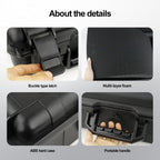 Carrying Hard Case with Pre Grid line Cube Sheet Foam for Drone,Camera Accessories, Electronics, and Gear,Shockproof,Waterproof,Black,Large,18.4x 12.6 x 6.3 inch