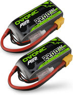 OVONIC 3s Lipo Battery 35C (Burst 70C) 2200mAh 11.1V Lipo Battery with XT60 Connector for Airplane RC Quadcopter Helicopter FPV Drone(2pcs)