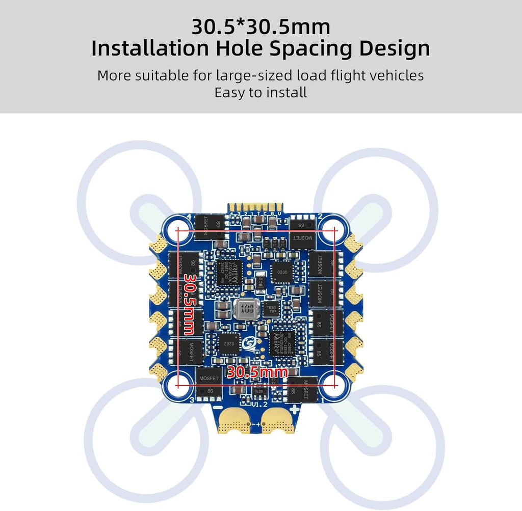 SEQURE 65A 4in1 ESC 2-6S Electric Speed Controller 30.5x30.5mm for FPV Racing Drones Freestyle - AM32