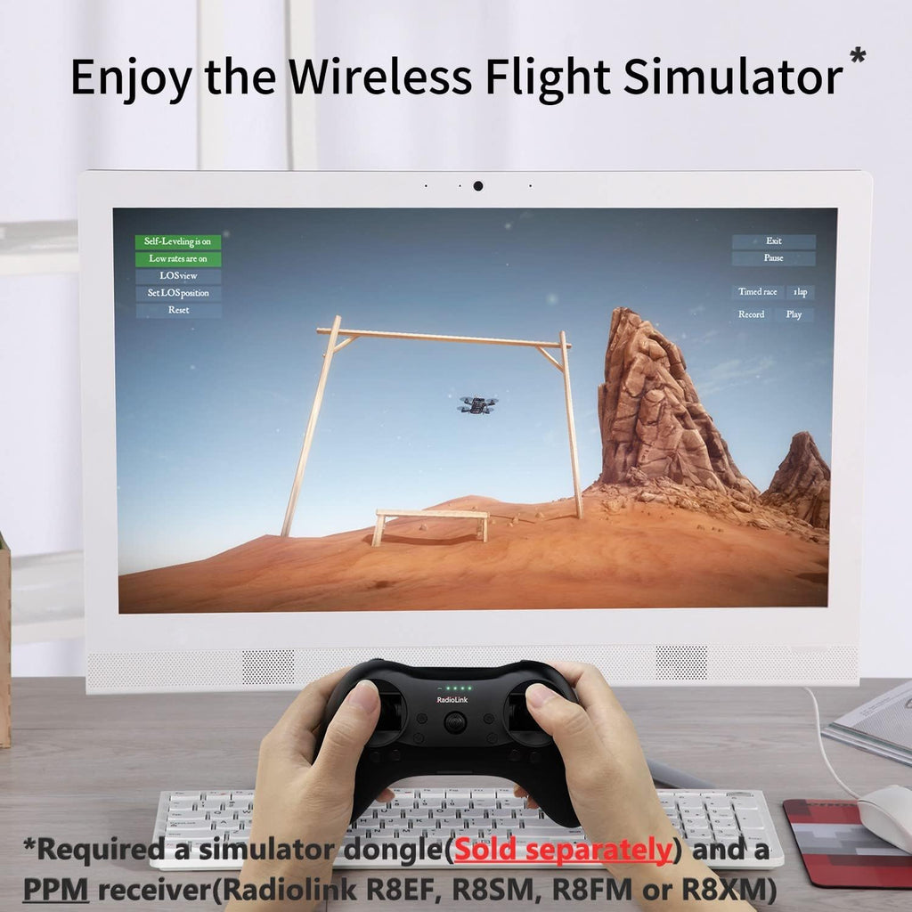 Radiolink T8S 8 Channels 2.4GHz RC Pocket Size Portable Transmitter and Receiver R8EF RX, Remote and Controller Built-in Rechargeable Battery for Quad/Airplane/Car/Boat and More (Mode 2 Left Hand)
