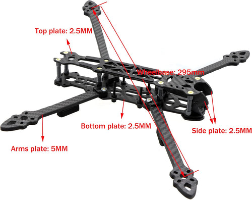 295mm FPV Racing Drone Frame 7inch Carbon Fiber Quadcopter FPV Freestyle Frame with 5mm Arms