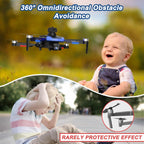 Drone with Camera for Kids, 1080P HD FPV Foldable Drones for Beginners, Brushless Motor Drone with Carrying Case, Long Flight Time, One Key Take Off/Land, Altitude Hold, 360¡ã Flip, Obstacle Avoidance