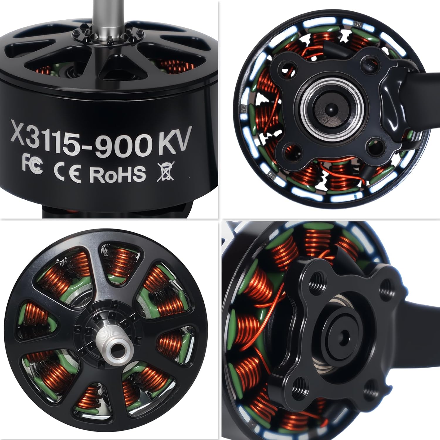 DYS 4pcs X3115 900KV Drone Brushless Motor,6S FPV Motor for 8,9,10inch Freestyle Long Range FPV Drone,FPV Racing Quadcopter Motor,Multirotor Drone Motors