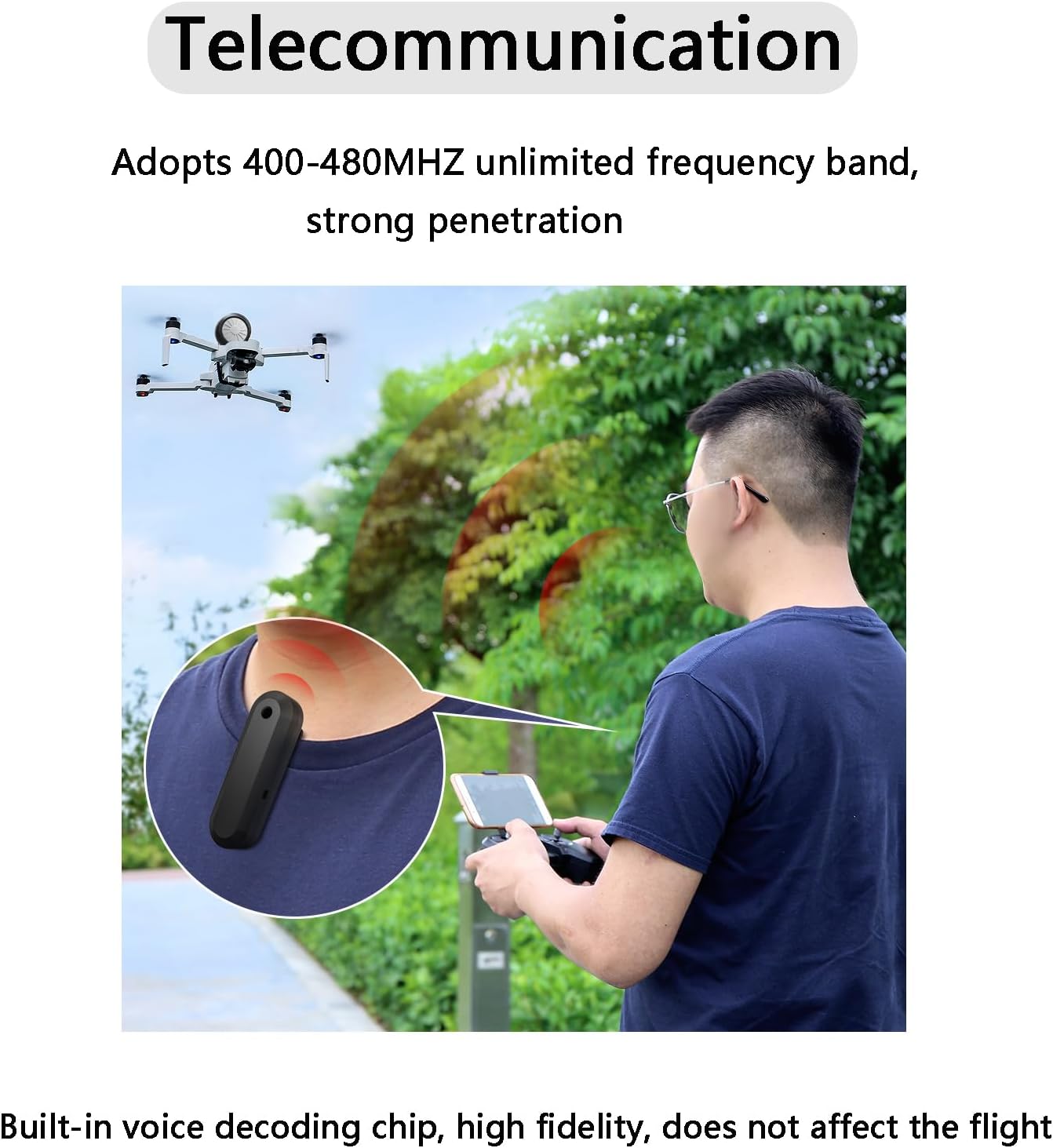 Universal Drone Speaker Megaphone Loudspeaker Wireless Mini Speaker RC Car Walkie Talkie Two Way Radio Communication Accessories for DJI Mini 4 Pro/Air 3/Air 2S/Mavic 3 Pro/F11S/F7S/F22S/EVO