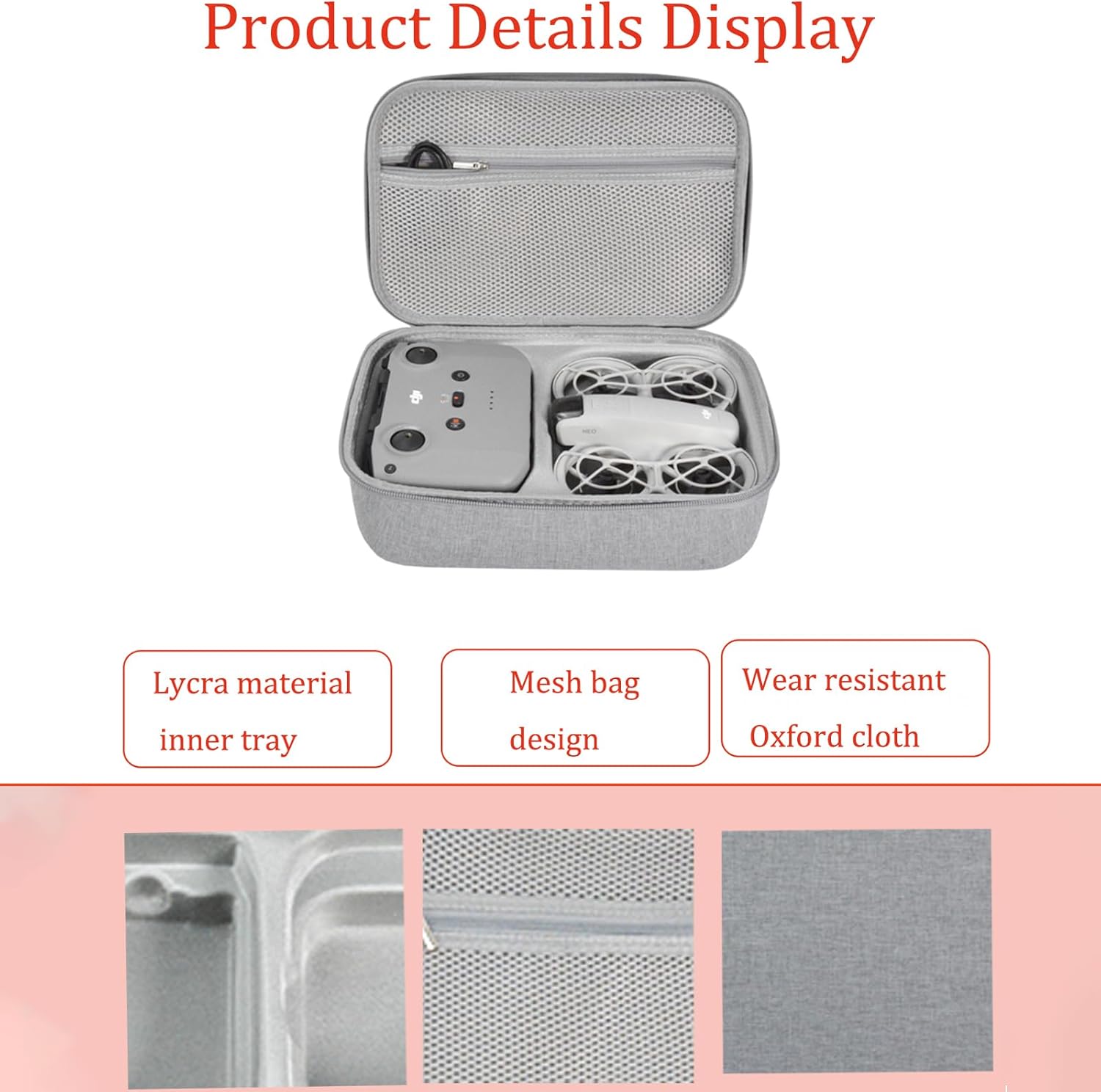 durable hard dji neo case, shockproof dji neo drone case for DJI drone combo, RC-N3 remote controller, batteries and other accessories
