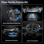 BETAFPV Pavo Femto Brushless Whoop Drone Frame with HD VTX Bracket Camera Canopy for O4 Air Unit, Modular Design, 75mm Wheelbase, PA12 Material, Effortless Install, for DIY Cinewhoop Drone Quadcopter