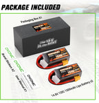 OVONIC 14.8V 120C 1500mAh 4S Lipo Battery Battery with XT60 Plug for FPV Drone Quadcopter Helicopter Airplane RC Boat RC Car RC Models(2 Pack)