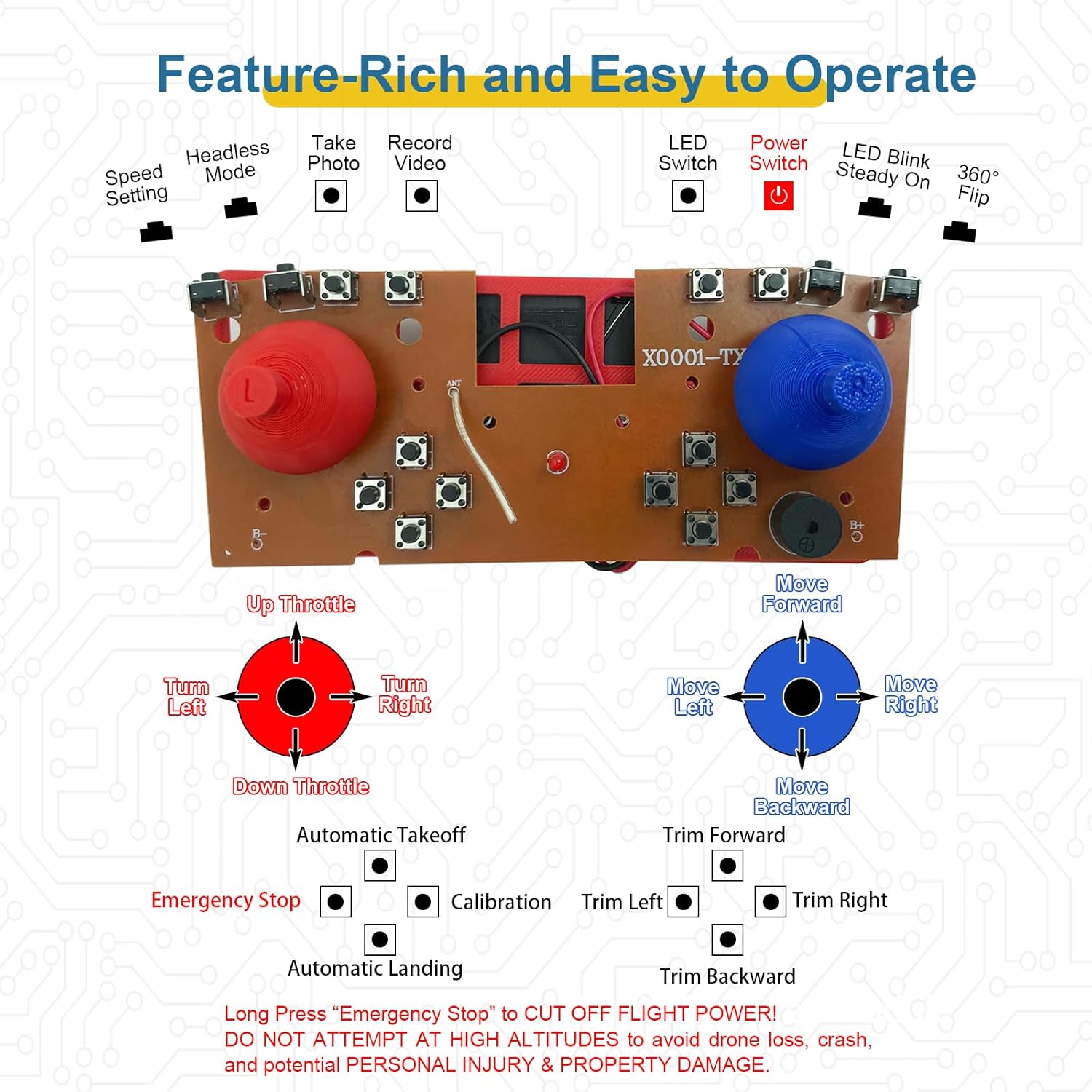 Quadrotor Drone DIY Kit: A Unique STEM Project with Brushless Motor, Optical Flow Hovering, One-Click Takeoff and Landing, and 360¡ã Flip for DIY Enthusiasts to Learn Drone Basics