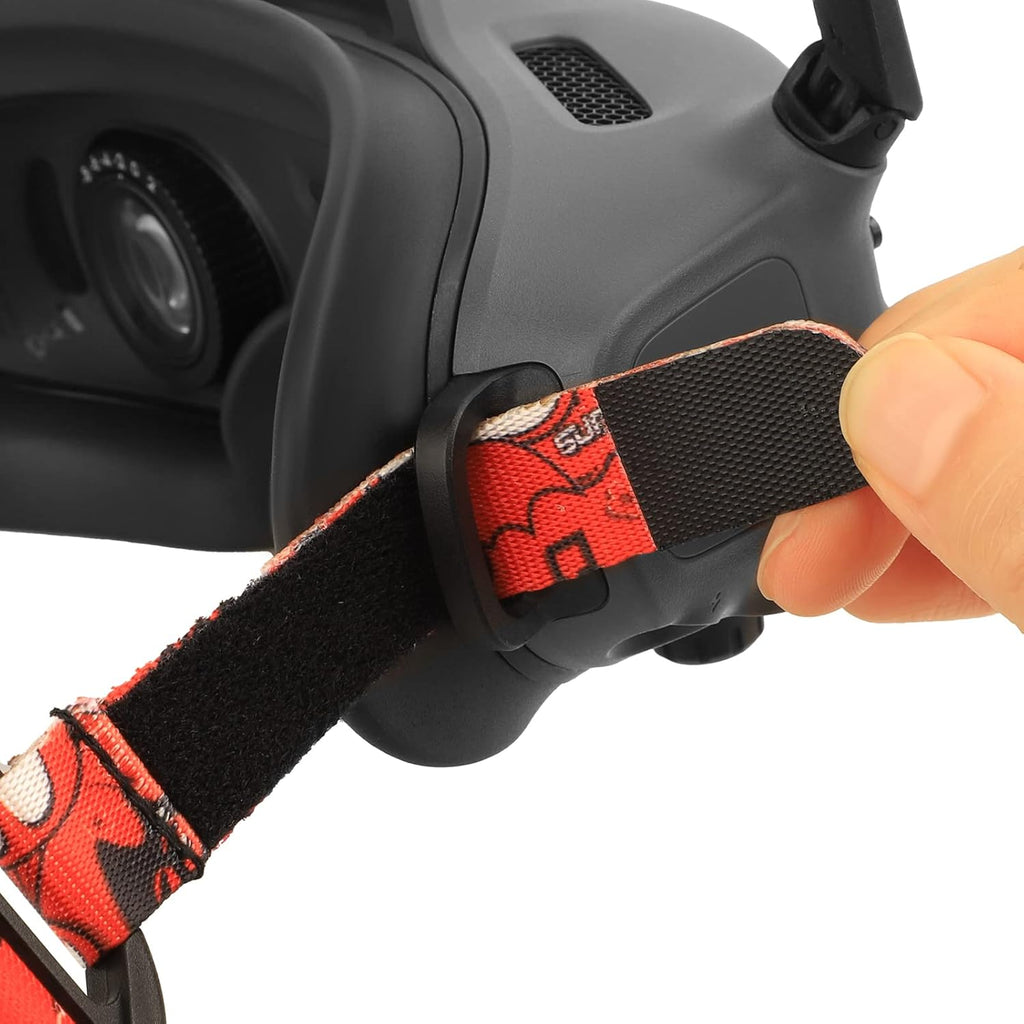 CAPART Head Strap Band for DJI Avata Goggles 2 and DJI FPV Goggles V2, Head Strap with Battery Pocket (Red)