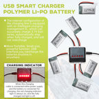 5PCS 3.7V 400mAh High Rate Lithium Battery with 5 in 1 Charger for Hubsan H107C H107L SYMA Q11 X11C HS170C F180C TOZO Q2020 E016H A120 XK A150 H31 TR-P51 TR-F22 AT-96 Four-Axis Aircraft¡­