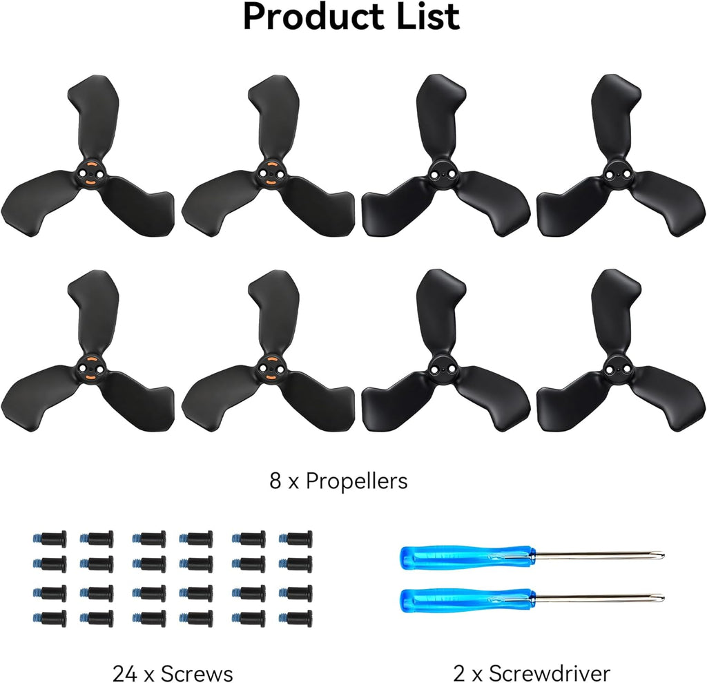 Propellers for DJI Neo 2 Blades - 8PCS Props Quick Replacement Spare Part Low Noise Wings for DJI Neo 2 Drones Accessories