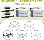 sea jump 2PCS 3.7V 800mAh 25C Lipo Battery with Molex Plug and USB Charging Cable Compatible with WLtoys SYMA Most Drone, Quadcopters, Aerial Drones, Gliders, Robot Batteries