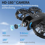 K100 Mini Drone with Screen Controller with SD Card, Two-batteries, Optical Flow Positioning, All-round Protection for Flight Paddles, Suitable for Beginner. (2 batteries - Black)
