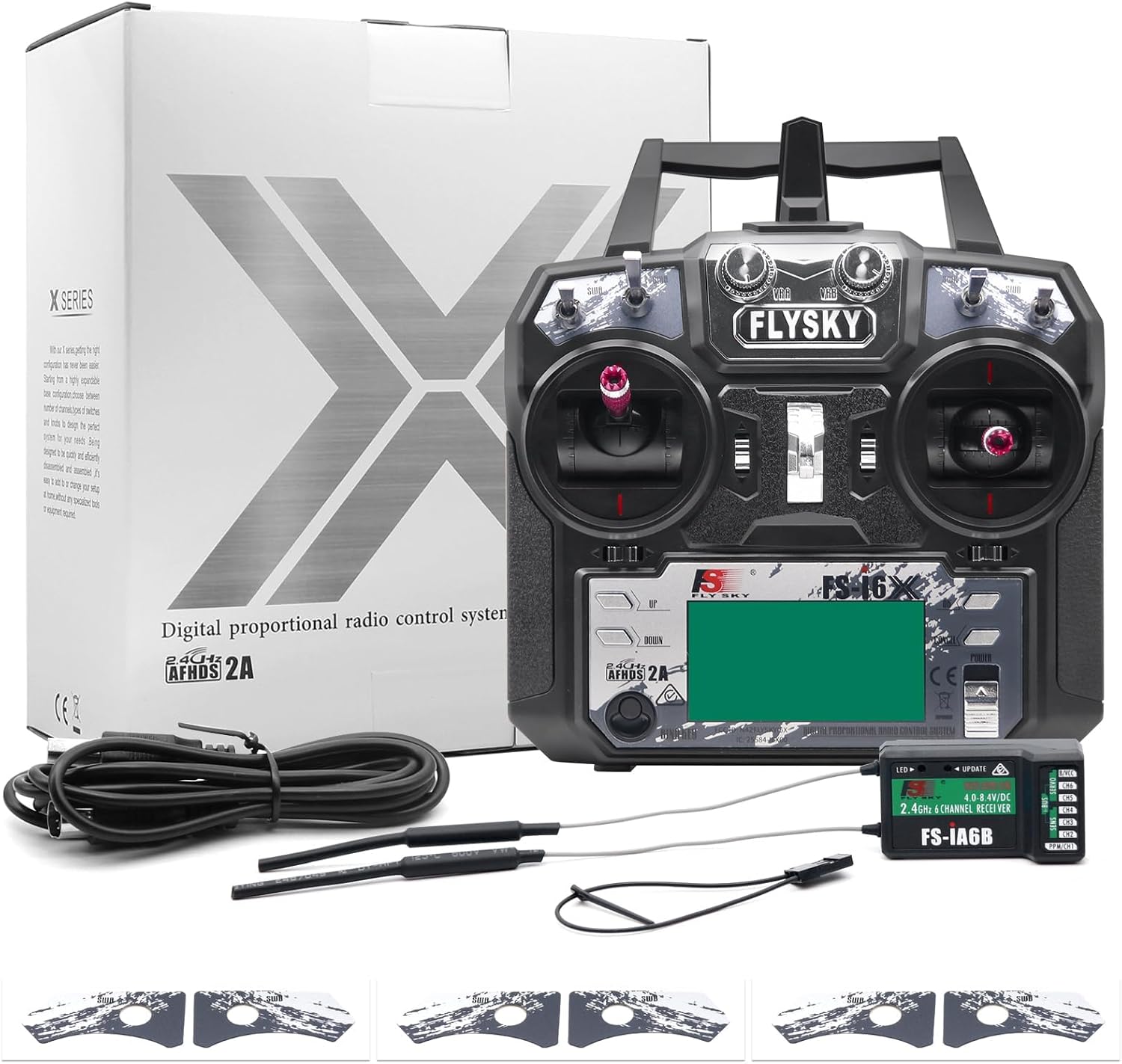 Flysky FS-i6X 6CH 2.4GHz RC Radio Transmitter Controller with iA6B Receiver for FPV Drone RC Helicopter Quadcopter Car Boat