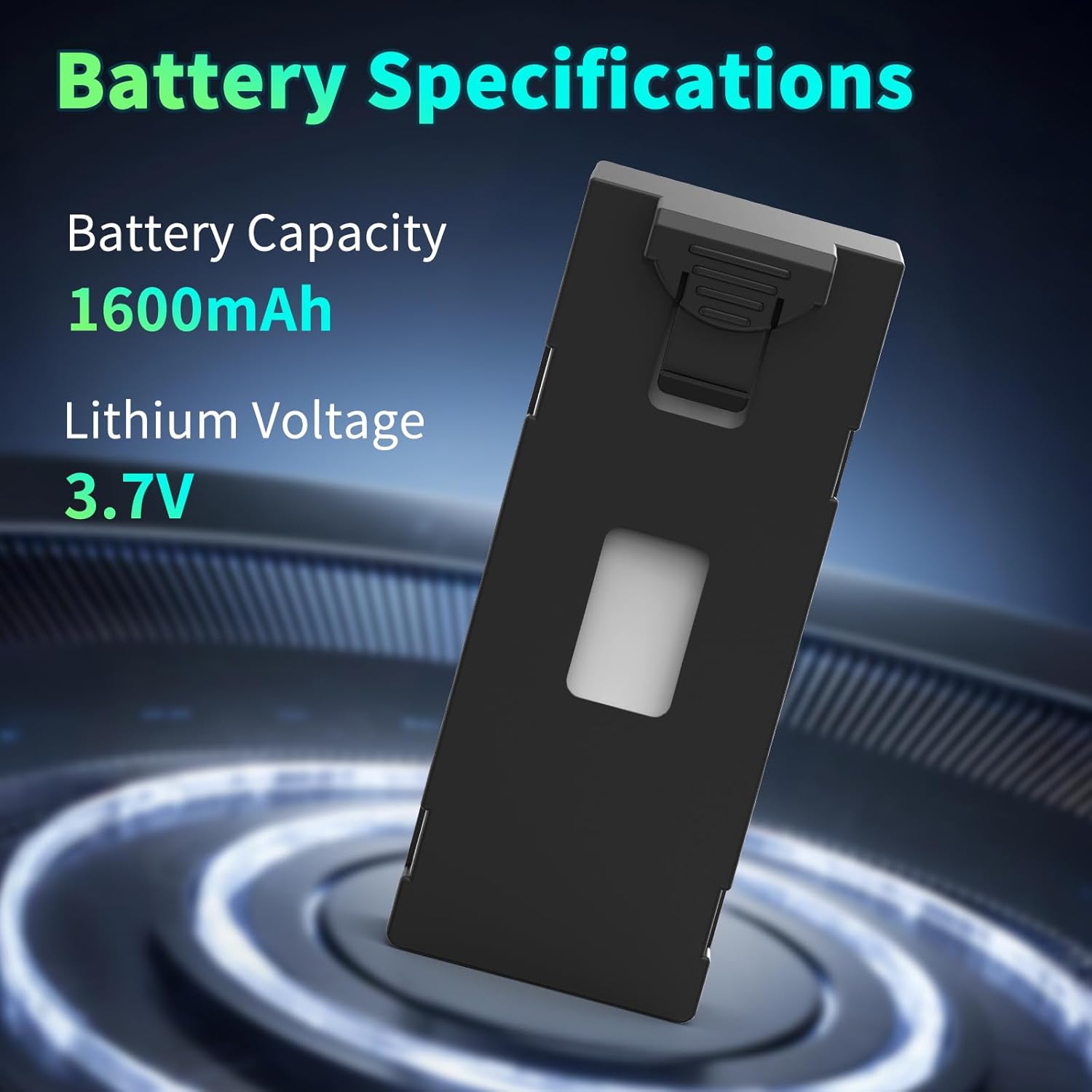 Toladrone 3.7V 1600mAh Rechargeable Drone Battery Compatible for Models TD12PRO, Replacement Original Battery with USB Charging Cable, Lithium Modular Easy to Replace