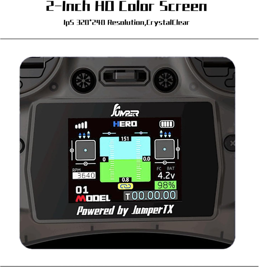 SPEEDY BEE Jumper Smart ELRS 2.4G RC Transmitter with 2-Inch HD Color IPS Screen, Hall Sensor Gimbals, 8km Control Range, USB-C Fast Charging & Simulator for RC FPV Drone