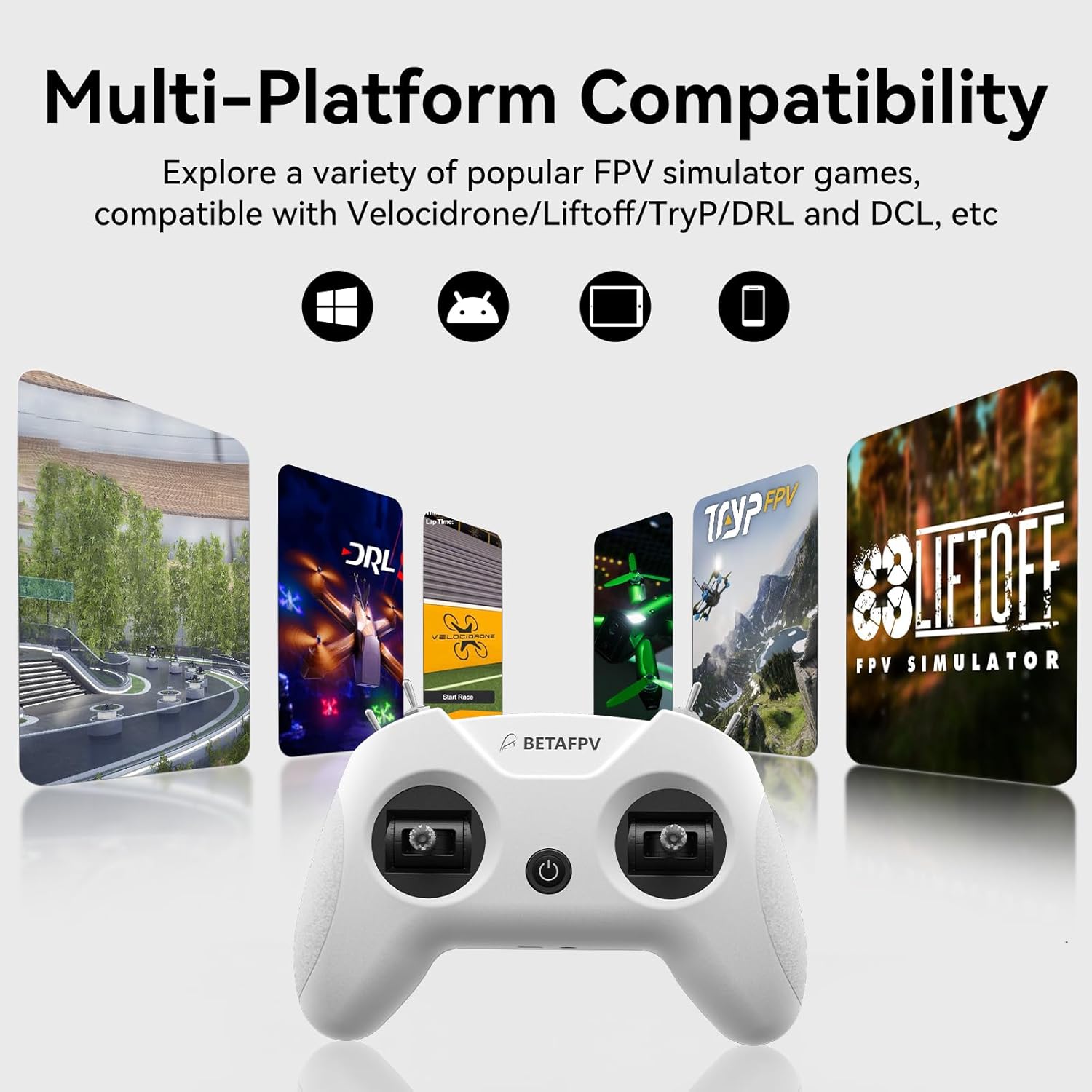 BETAFPV LiteRadio 2 SE ELRS V3 Radio Transmitter Remote Controller, Support BETAFPV Configurator V2, Firmware Update, FPV Simulator, USB-C Charging, Joystick Calibrate, for FPV RC Drone Quad -Mode 2