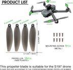 16PCS Foldable Drone Propellers Replace Parts for S197 Drone Spare Part, Replacement Low-Noise and Quick-Release Blades Props Wings Accessories