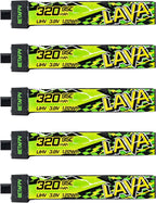 BETAFPV 5pcs Lava II 1S 320mAh Battery 3.8V 95C LiHV Battery with BT2.0 Connector Compatible with 1S Tiny Whoop Drone Quadcopter Like Cetus FPV Kit, Air65, Meteor65 Pro 1S Brushless Drones