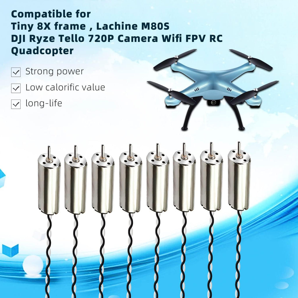 8 Pack 8520 Motor 8.5x20mm Coreless Brushed Motor 3.7V 53000Rpm Mini DC Motors