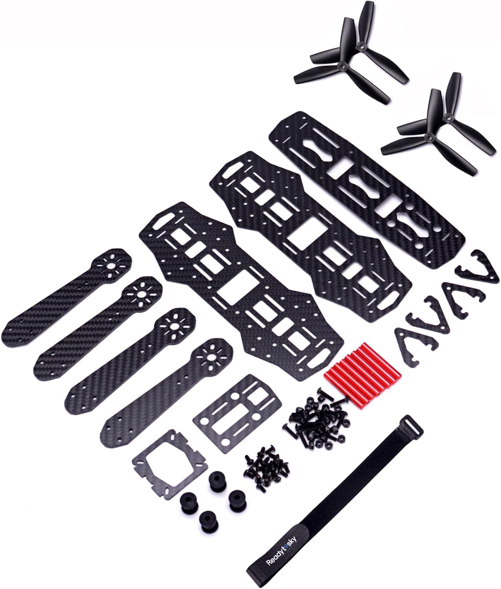 Readytosky 250mm FPV Racing Drone Frame 5 Inch Carbon Fiber Quadcopter Frame Kit with 4mm FPV Frame Arms+Lipo Battery Strap