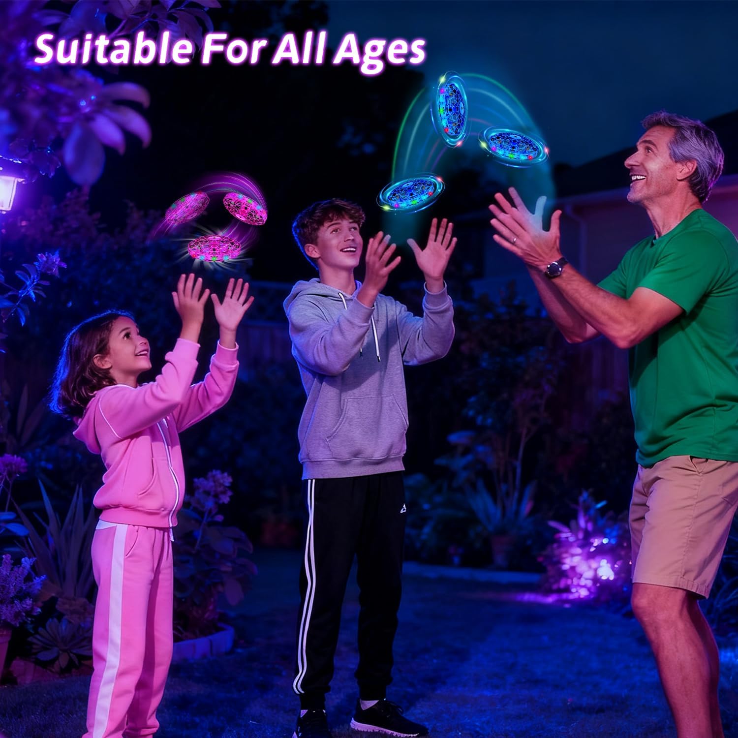Hand Operated Small Drone Indoors&Outdoor,Mini Drone For Kids,Colorful Stunts Flying Ball Toy,Stem Toys for Children,Birthday And Christmas Gift For 6 7 8 9 10 11 12+ Year Old Boys Or Girls£¨Pink£©