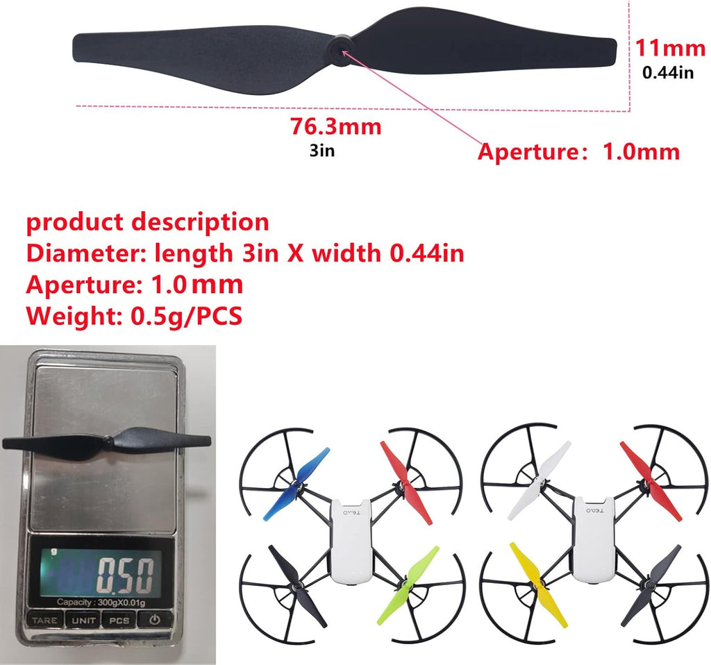 Fytoo 28pcs Propeller for DJI Tello RC Quadcopter Spare Parts Drone Blades Seven colors