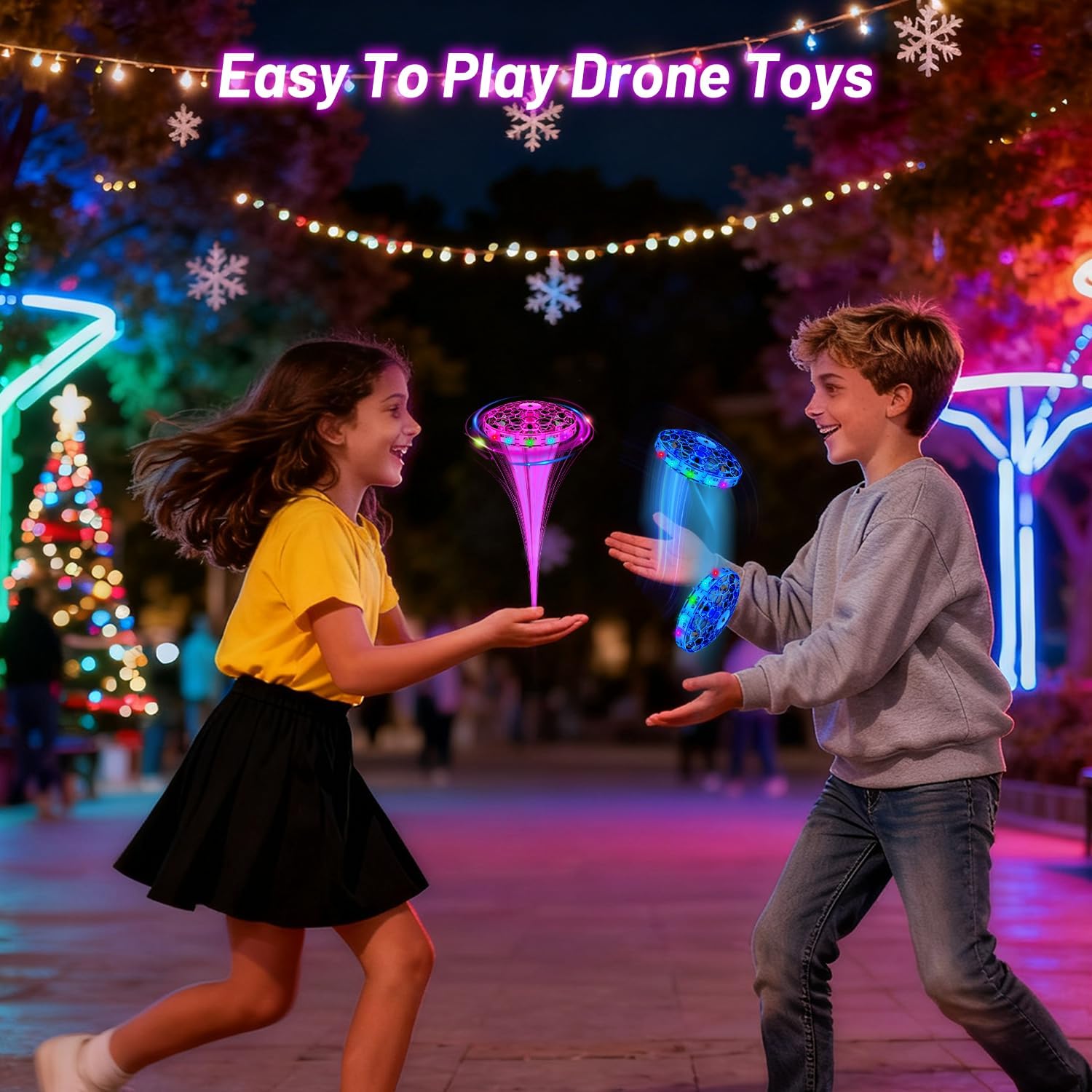 Hand Operated Small Drone Indoors&Outdoor,Mini Drone For Kids,Colorful Stunts Flying Ball Toy,Stem Toys for Children,Birthday And Christmas Gift For 6 7 8 9 10 11 12+ Year Old Boys Or Girls£¨Pink£©