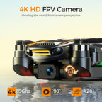 GPS Drone with EIS 4K Camera for Adults Kids, RC Drones with 4.5 inch HD Screen on Controller,Auto Return,2 Batteries for 45 min Flight Time,Long Range Transmission,Circle Fly and Follow Me Mode,Foldable Quadcopter for Beginner Kids Gifts Toy,Under 249g