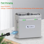Multifunction Parallel Battery Charger with Storage Charge for DJI Mini 4K/2/2 SE,Mini SE Drone,Two-Way Charging Hub,Dual Batteries Accessories