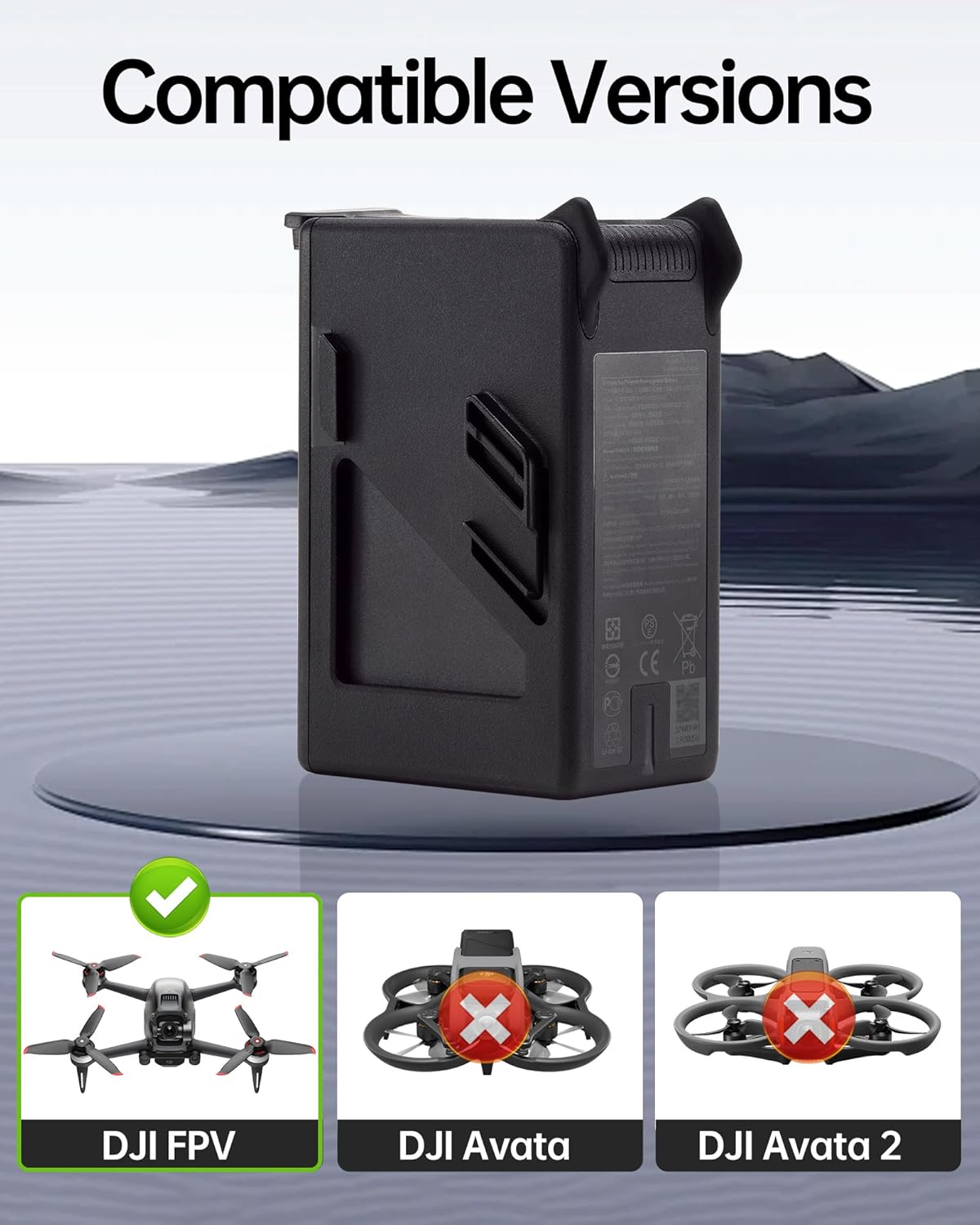 FPV Battery Fly More Kit for DJI FPV Drone Accessories, FPV Drone Battery Combo, Prolonged Flight Time and Fast Charging, Includes 2 Pcs DJI FPV Intelligent Flight Batteries and Charging Hub