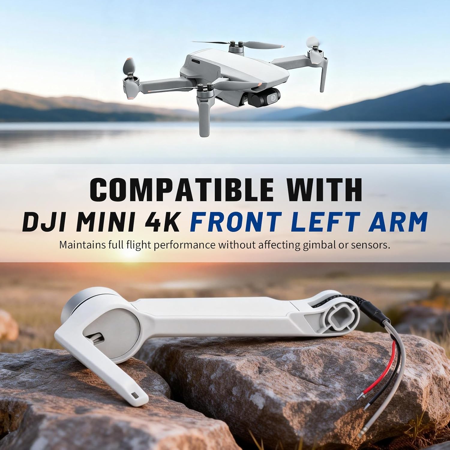 Mavic Mini 4K Drone Motor Arm Assembly Replacement Front Left Arm, Compatible with DJI Mavic Mini 4K Spare Parts