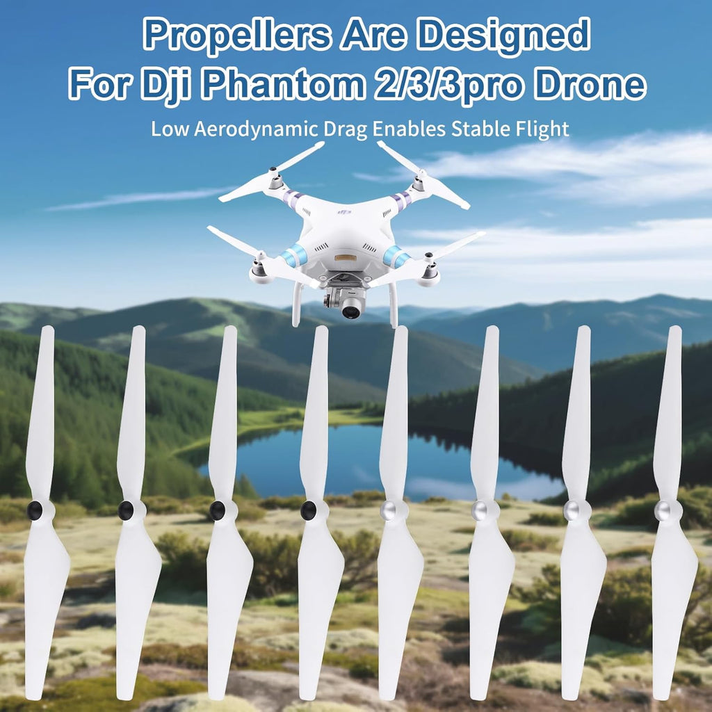 4 Pairs 9450 Self Tightening Drone Propeller(4CW+4CCW) Compatible with DJI Phantom 2/3/3PRO, Low Noise Propeller, Replacement Parts for Drone Blades
