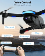 SIMREX Drone with Camera for Adults 4K, Brushless Motor Drones for Kids Beginners, FPV Foldable, Optical Flow & Altitude Hold, WiFi Live Video, Gesture/Voice Controlt,Toys Gifts for Teen Boys (Black)
