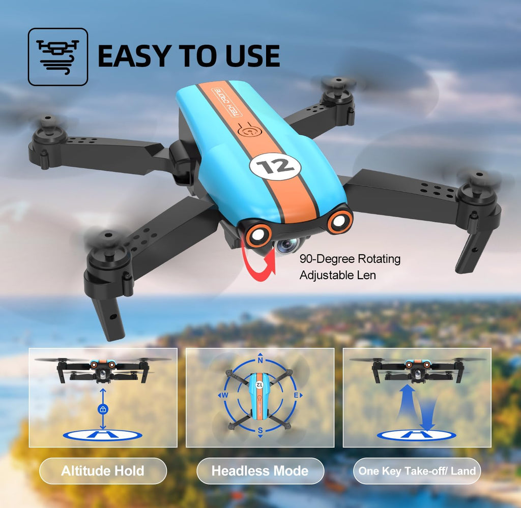 Drone with Camera for Adults, Foldable 2.4GHz FPV Drone for Beginner and Adults,26 Mins Flight Time, RC Quadcopter Toys Gift, Altitude Hold, 2 Batteries