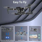 MOCVOO Drone With 1080P Camera for Adults Beginners Kids, Foldable RC Quadcopter, Toy Drones Gifts, FPV Drone Video, 2 Batteries, Carrying Case, One Key Start, Headless Mode, Waypoints fly, 360¡ã Flips