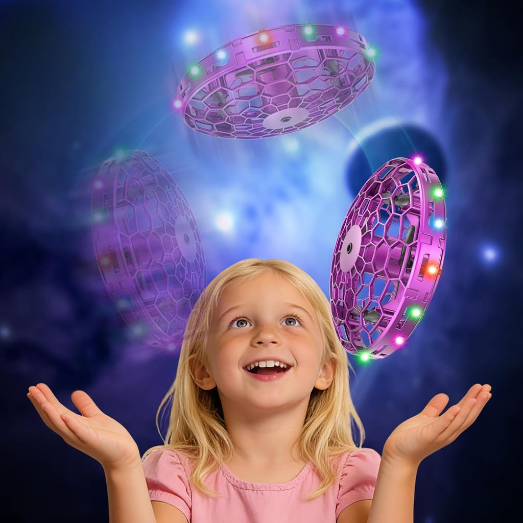 Flying Toy Drone for Kids£¬360¡ã Hands Free Motion Sensors Mini Drone with Cool LED Lights,Easy Indoor Small UFO Toy Flying Ball Drone for Kids -Pink