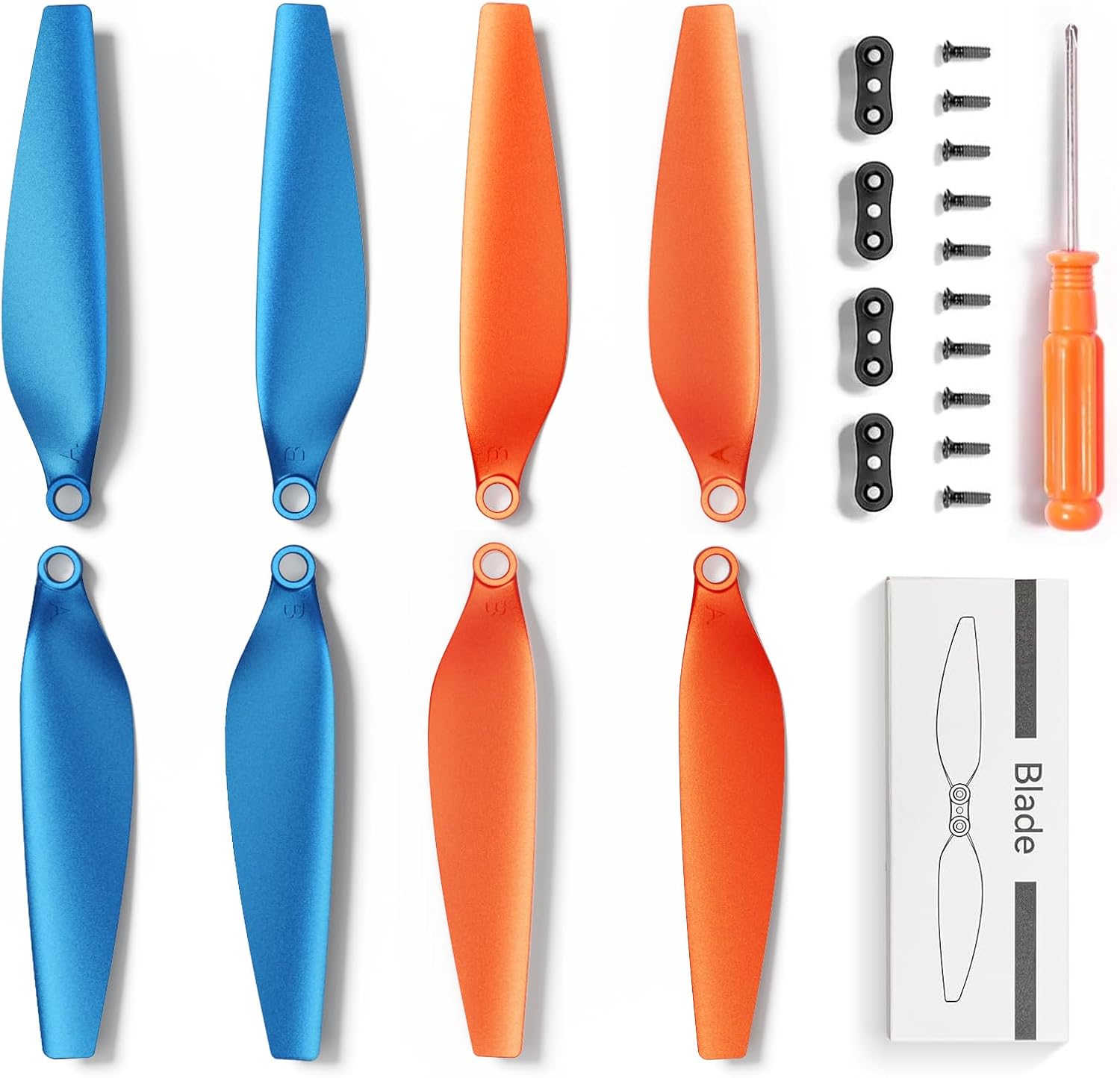 Veeniix V11Air Drone Replacement Blades, 4 Pcs Original High-Durability Propellers, Spare RC Drone Accessories, Blue&Orange