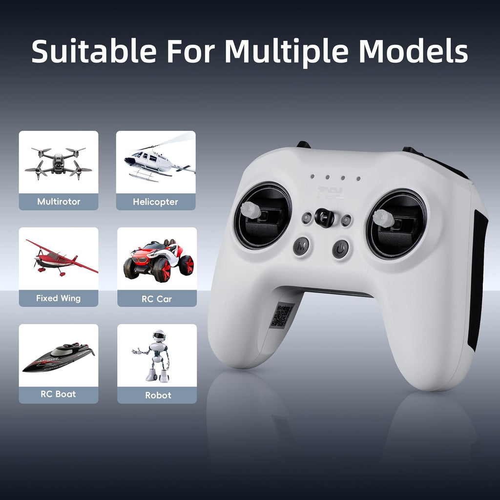 Radiomaster T8L ELRS 2.4GHz Radio Transmitter, 204g Lightweight Screenless Remote Controller with Hall-Effect Gimbals, USB-C Charging & Simulator Compatibility for FPV Drones, Fixed-Wing Aircraft